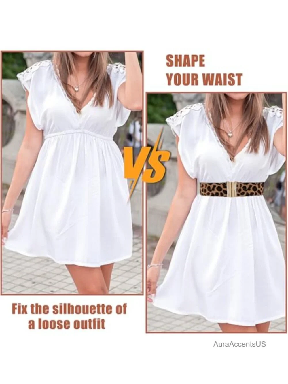 Wide Stretch Waist Belt - Vintage Elastic Leopard Print Dress Tuck Belt